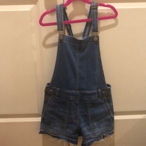 Crewcuts Jcrew girls denim overalls shorts size 12